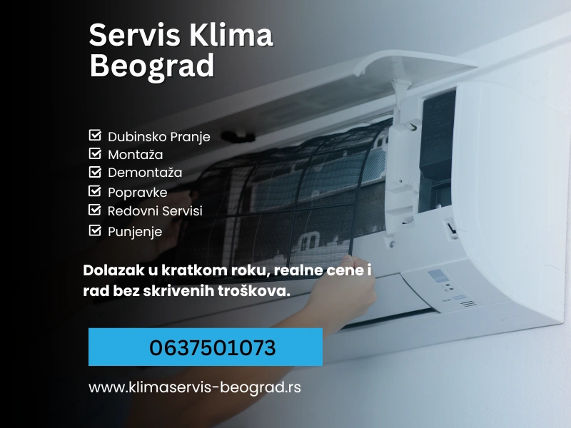 Ciscenje klime, montaža klima beograd Unutrašnja i spoljašnja jedinica, uklanjanje bakterija, neprijatnih mirisa i slabog rada.
